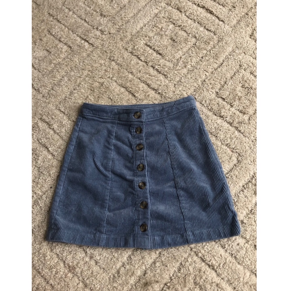 Blue Corduroy Mini Skirt